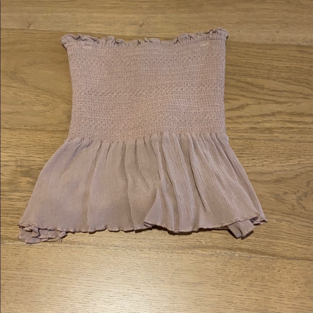 Pink/purple crop top with flowy bottom